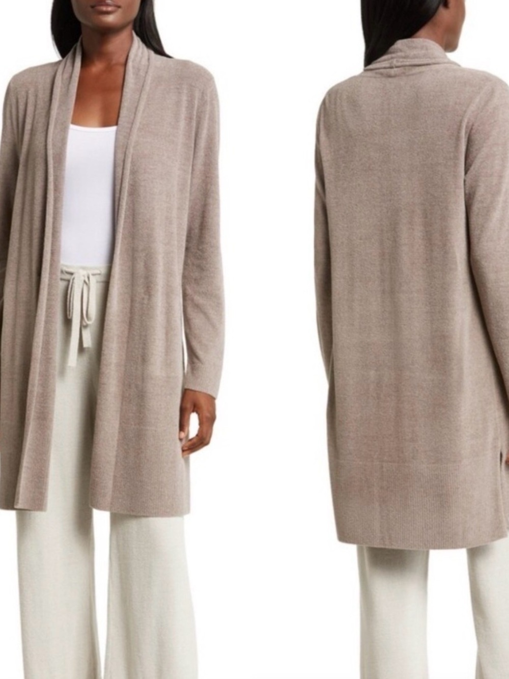 Barefoot Dreams CozyChic Lite Everything Cardigan Taupe XS